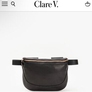 Clare V Black Leather Fanny Bag